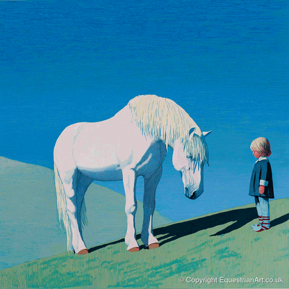 The Gentle Meeting - horse & rider art print and canvas by Simon Whitlock A.I