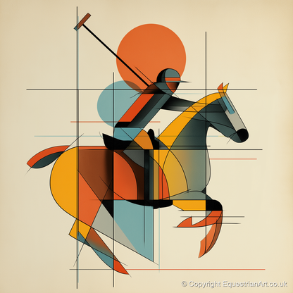 The Geometry of Polo - polo horse art print and canvas by Dominic Vaughn A.I