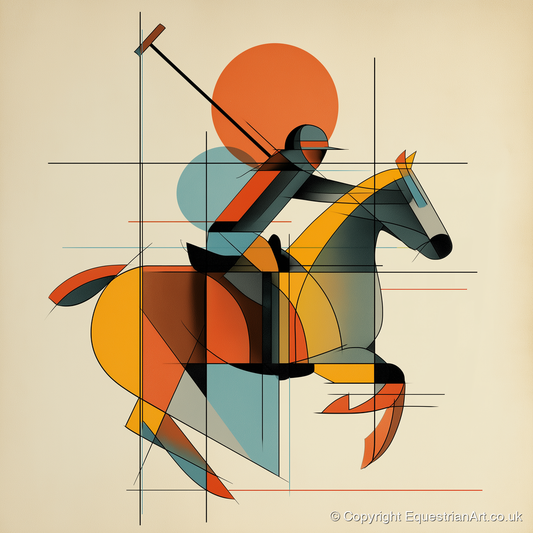 The Geometry of Polo - polo horse art print and canvas by Dominic Vaughn A.I