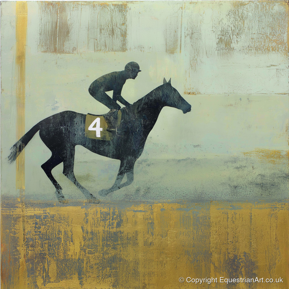 The Gilded Gallop - racing horse art print and canvas by Graham Whitaker A.I
