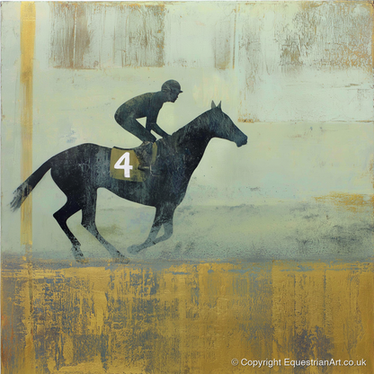 The Gilded Gallop - racing horse art print and canvas by Graham Whitaker A.I