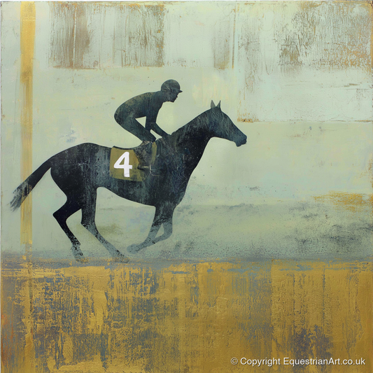 The Gilded Gallop - racing horse art print and canvas by Graham Whitaker A.I