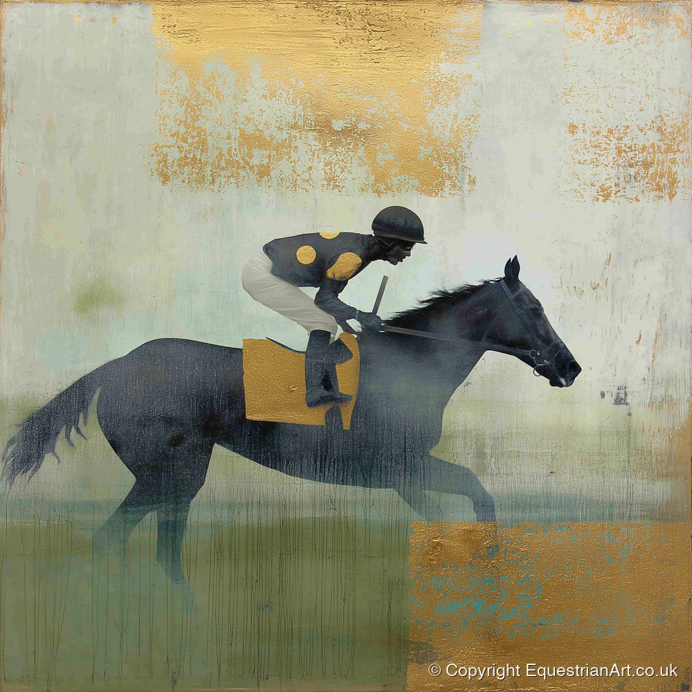 The Gilded Gallop - racing horse art print and canvas by Graham Whitaker A.I