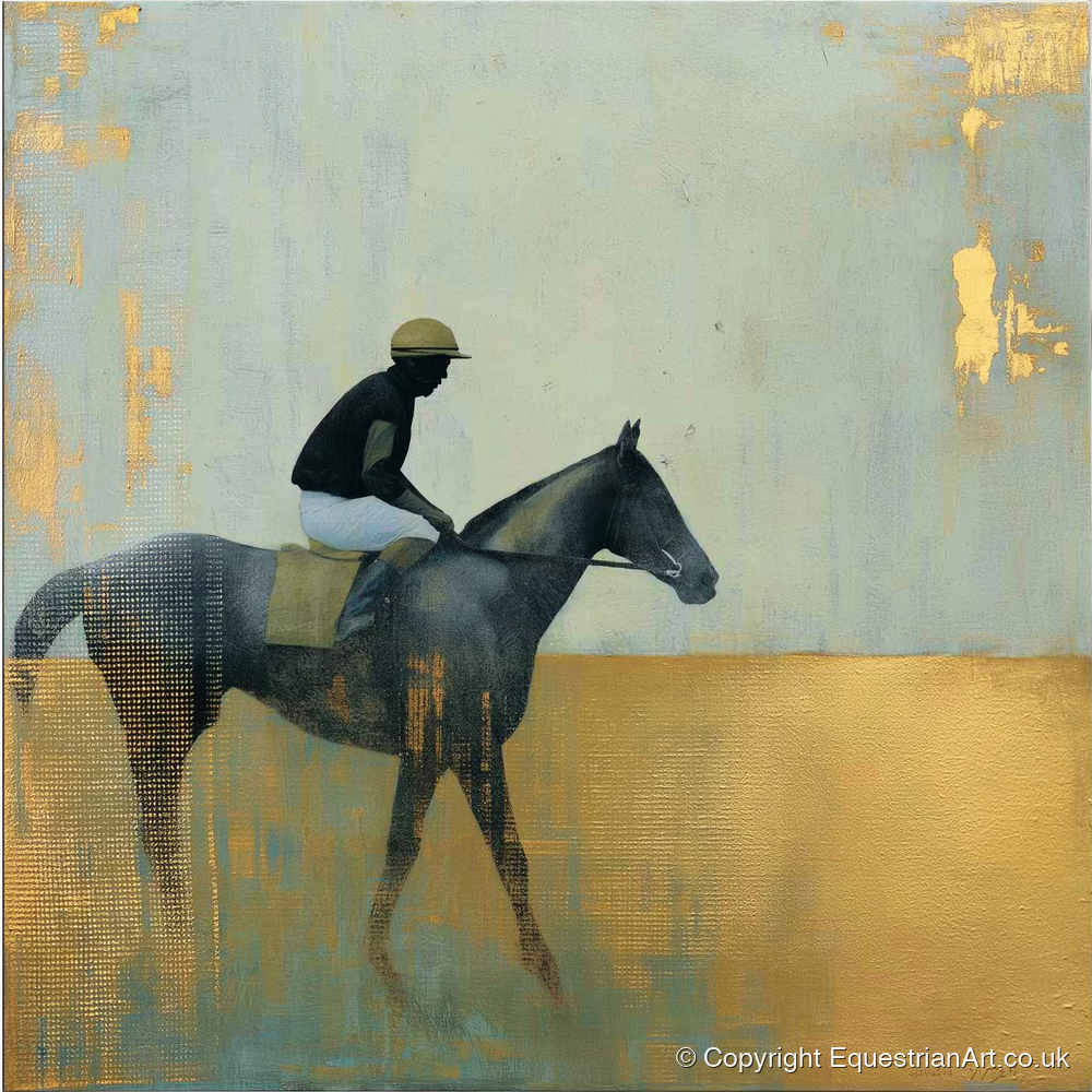 The Gilded Thoroughbred - racing horse art print and canvas by Graham Whitaker A.I