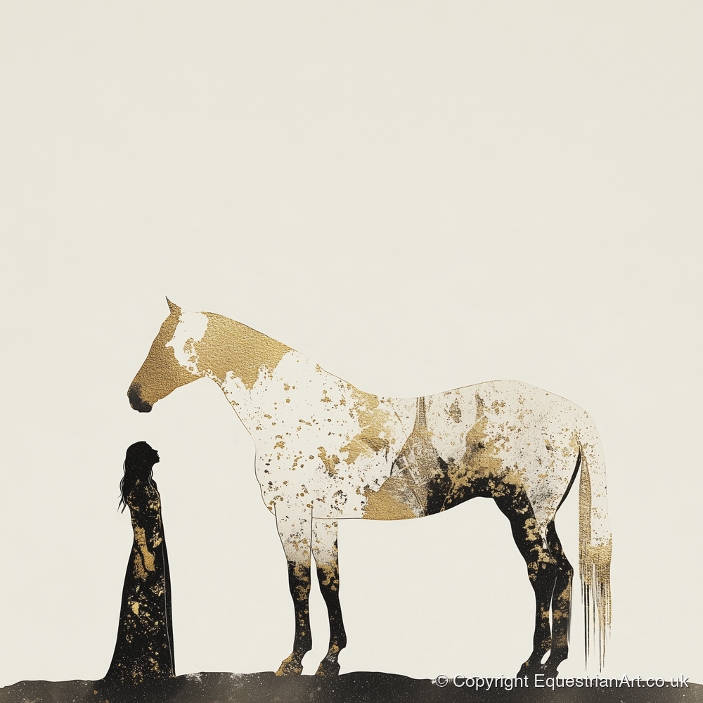 The Golden Bond - horse & rider art print and canvas by Nolan Atherton A.I