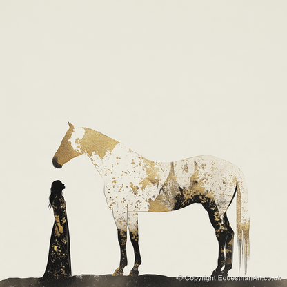 The Golden Bond - horse & rider art print and canvas by Nolan Atherton A.I