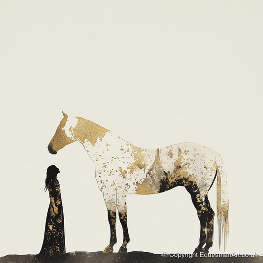The Golden Bond - horse & rider art print and canvas by Nolan Atherton A.I