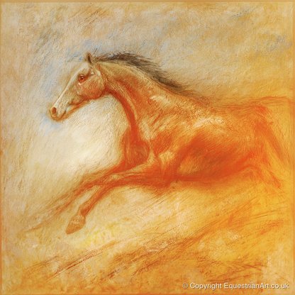 The Golden Gallop - racing horse art print and canvas by Douglas Fairley A.I