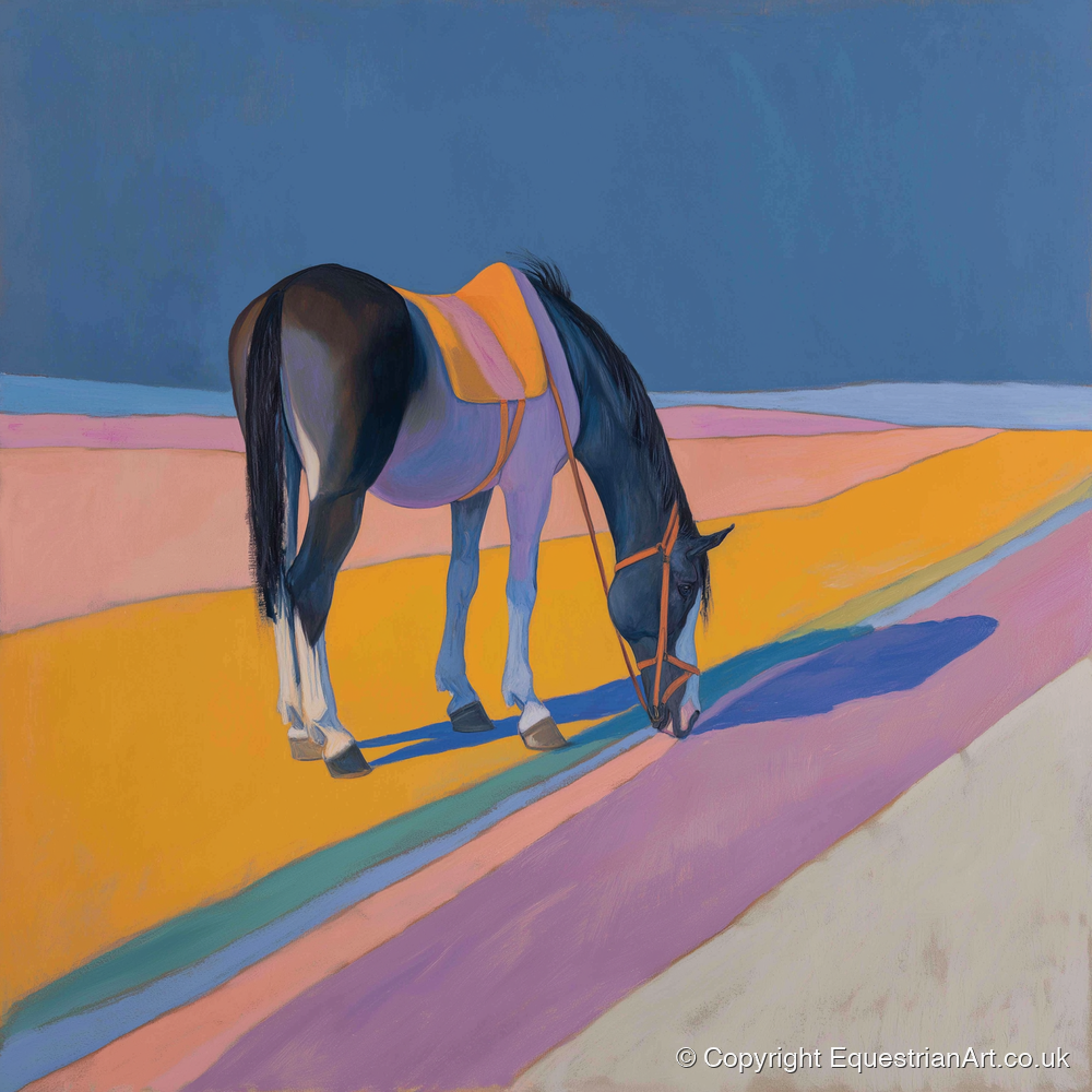 The Golden Hour Grazing - working horse art print and canvas by Helena Ashby A.I
