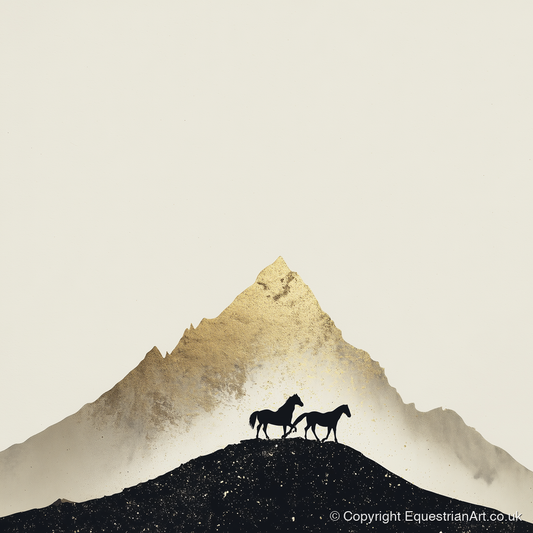 The Golden Trail - horse landscape art print and canvas by Nolan Atherton A.I