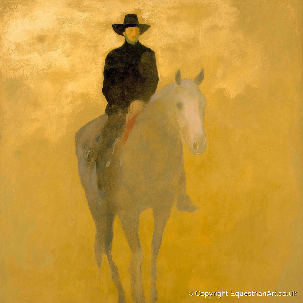 The Golden Trail - western horse art print and canvas by Vincent Delaney A.I