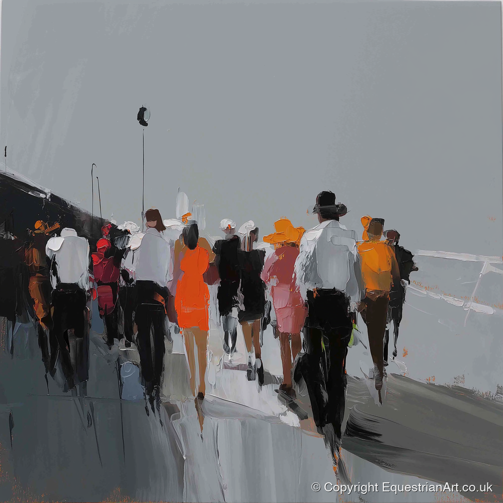 The Grandstand Parade - racing horse art print and canvas by Cedric Barrett A.I