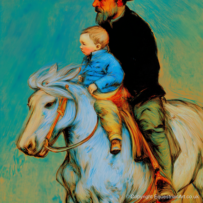 The Guiding Hand - horse & rider art print and canvas by Cecily Warwick A.I