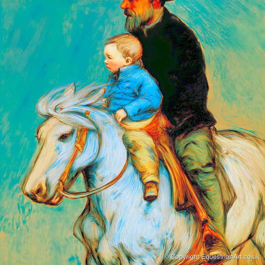 The Guiding Hand - horse & rider art print and canvas by Cecily Warwick A.I