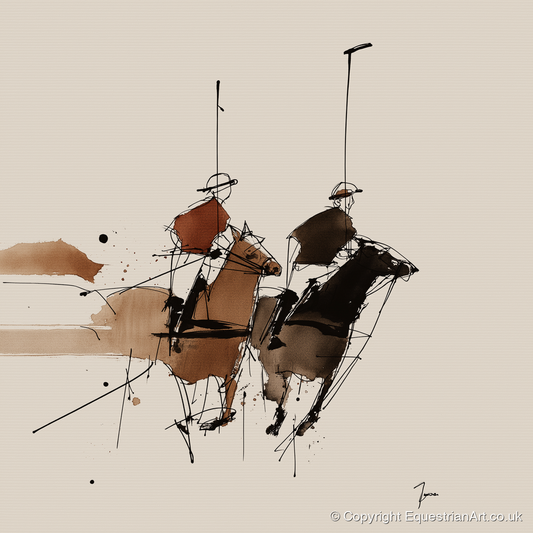 The High Goal - polo horse art print and canvas by Julian Vance A.I