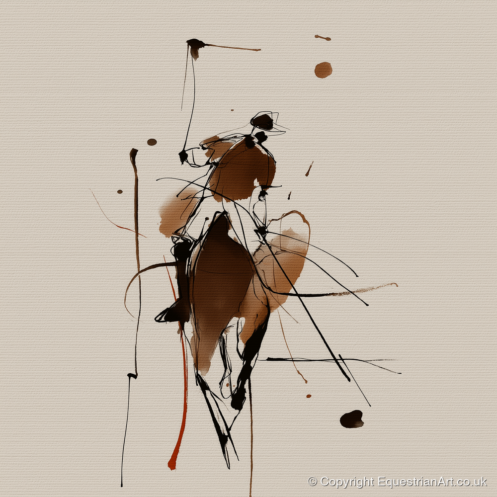 The High Swing - polo horse art print and canvas by Julian Vance A.I