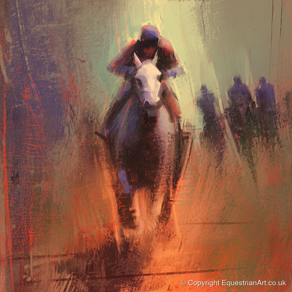 The Home Straight - racing horse art print and canvas by Rupert Kingsley A.I