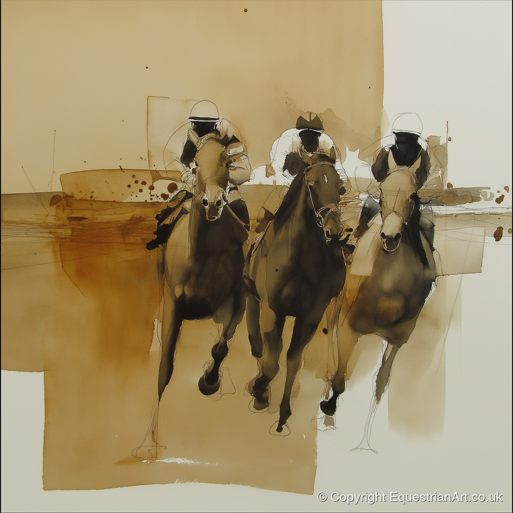 The Home Straight - racing horse art print and canvas by Harrison Cole A.I