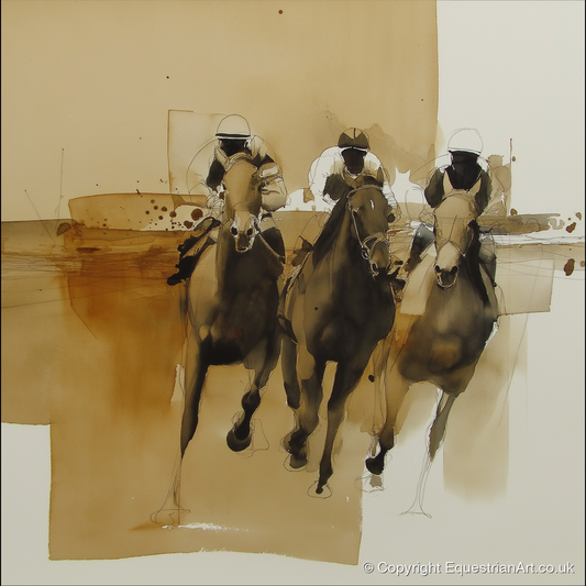 The Home Straight - racing horse art print and canvas by Harrison Cole A.I