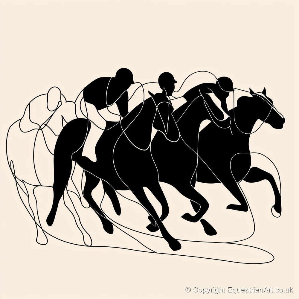 The Homestretch - racing horse art print and canvas by Felix Chambers A.I