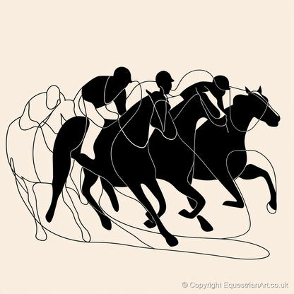 The Homestretch - racing horse art print and canvas by Felix Chambers A.I