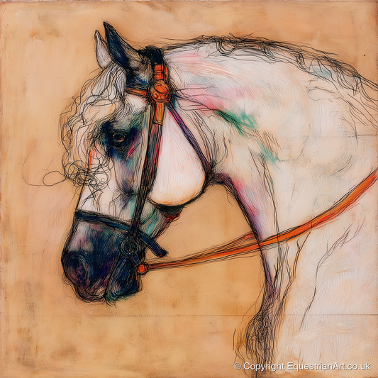 The Iberian Soul - horse breed art print and canvas by Clementine Villiers A.I