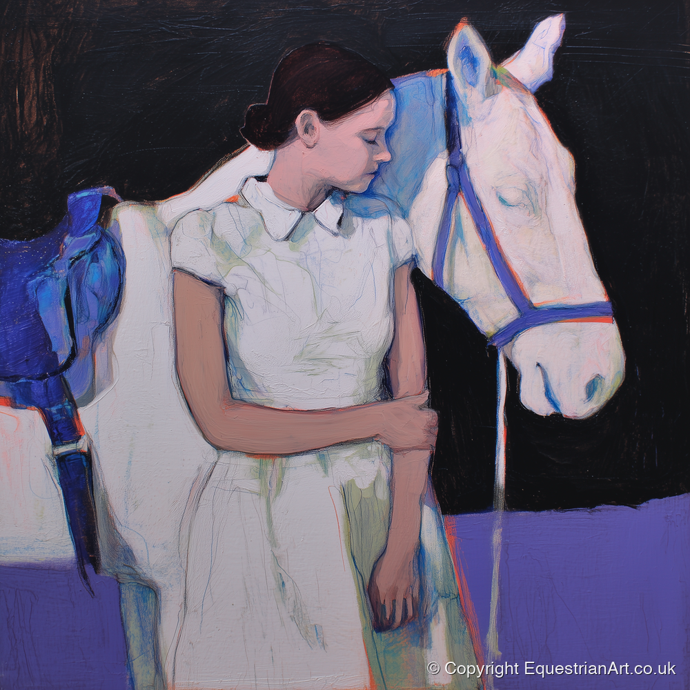 The Indigo Bond - horse & rider art print and canvas by Marcus Vane A.I