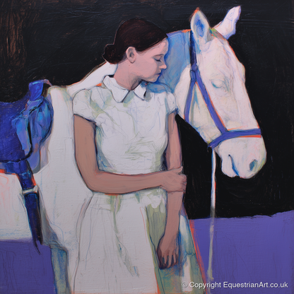 The Indigo Bond - horse & rider art print and canvas by Marcus Vane A.I