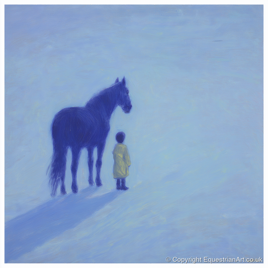 The Indigo Companion - horse & rider art print and canvas by Marguerite de Winter A.I
