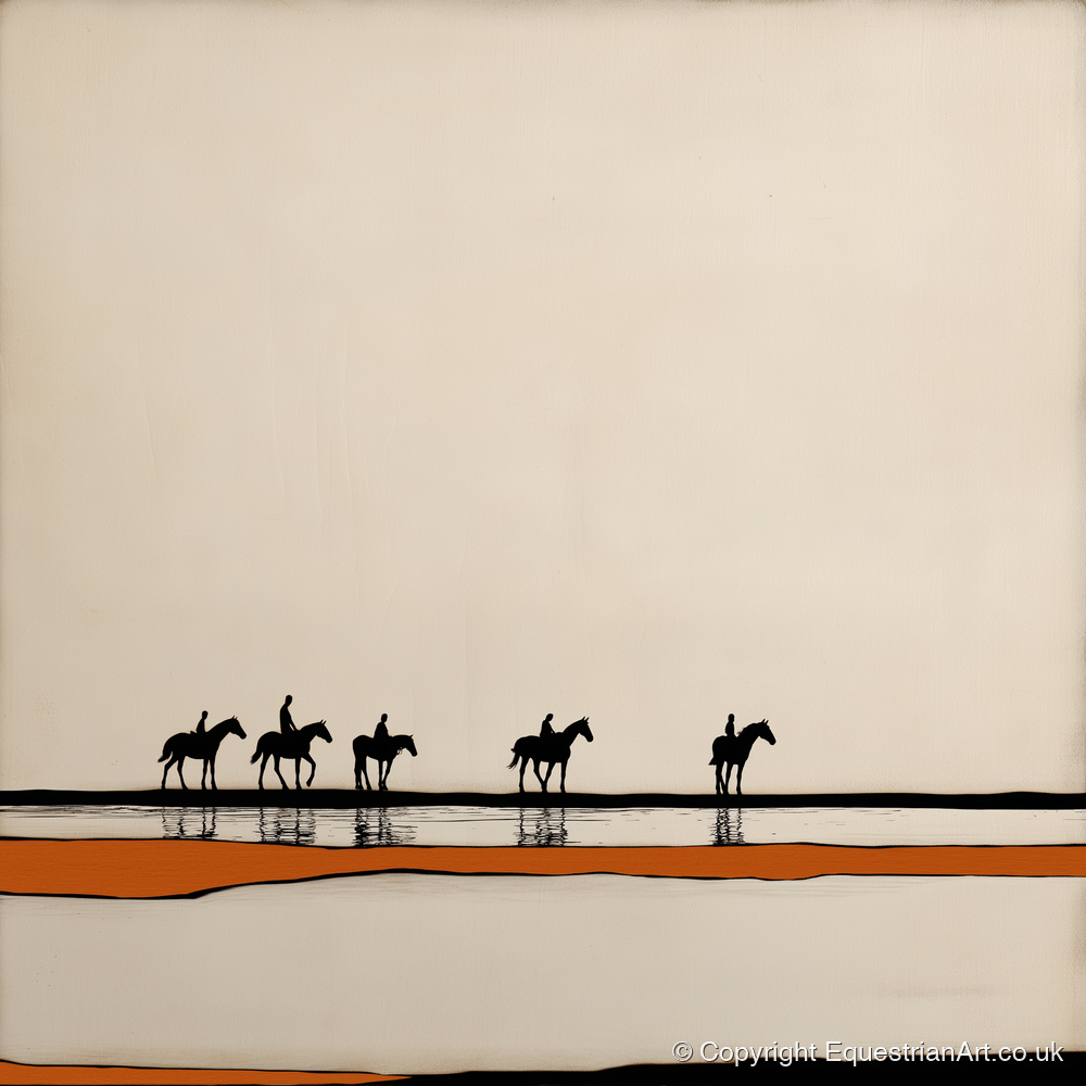 The Long Hack Home - horse landscape art print and canvas by Barnaby West A.I