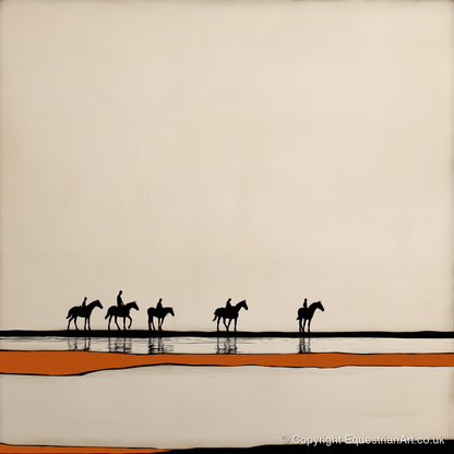 The Long Hack Home - horse landscape art print and canvas by Barnaby West A.I