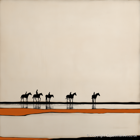 The Long Hack Home - horse landscape art print and canvas by Barnaby West A.I