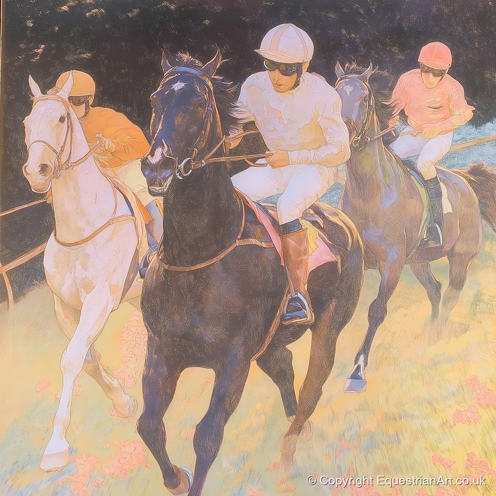 The Luminous Furlong - racing horse art print and canvas by Isobel Hawthorn A.I