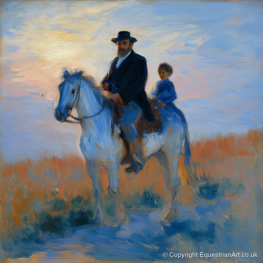 The Luminous Ride - horse & rider art print and canvas by Gabriel Hayes A.I