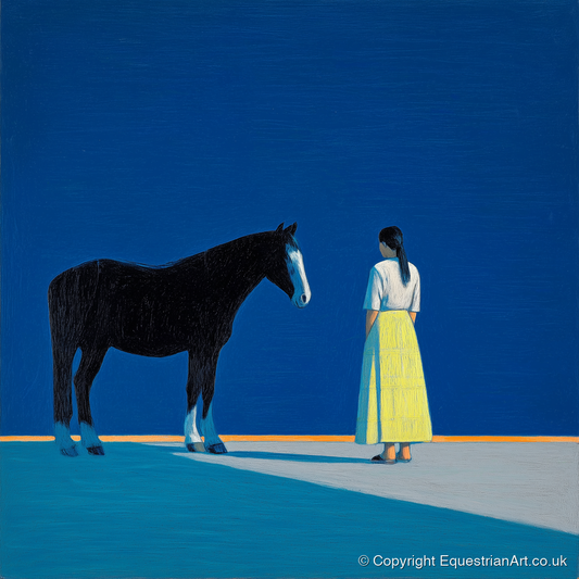 The Meeting Place - horse & rider art print and canvas by Malcolm Hastings A.I
