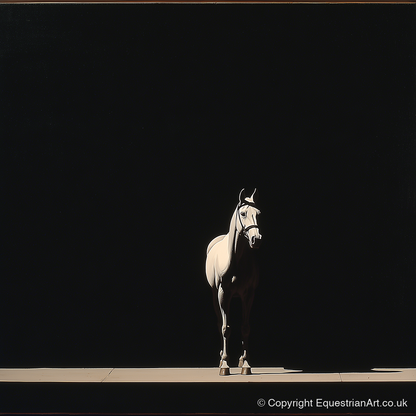 The Midnight Thoroughbred - racing horse art print and canvas by Adelaide Calloway A.I
