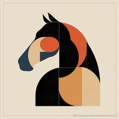 The Modernist Profile - horse portrait art print and canvas by Oliver Tate A.I