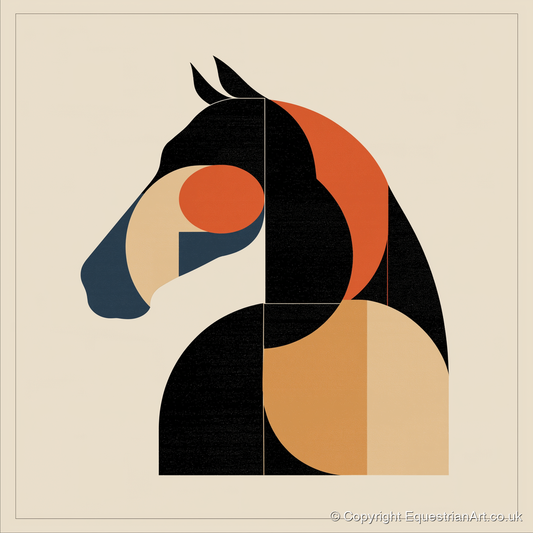 The Modernist Profile - horse portrait art print and canvas by Oliver Tate A.I