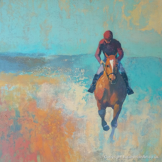 The Morning Gallop - racing horse art print and canvas by Benedict Croft A.I