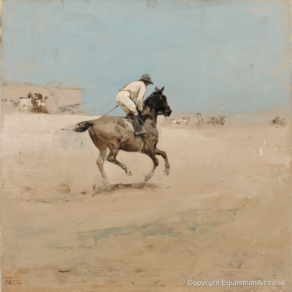 The Morning Gallop - racing horse art print and canvas by Frederick Lowell A.I