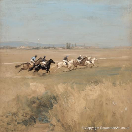 The Morning Gallop - racing horse art print and canvas by Frederick Lowell A.I