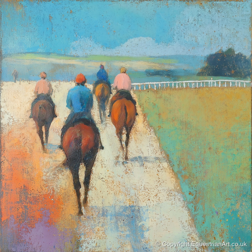 The Morning String - racing horse art print and canvas by Benedict Croft A.I