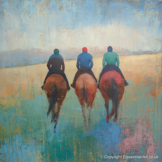 The Morning String - racing horse art print and canvas by Benedict Croft A.I