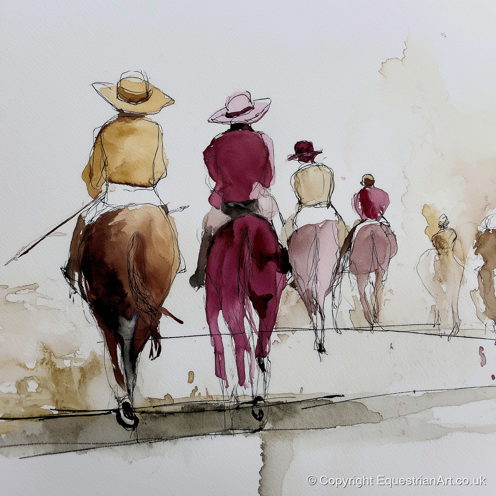 The Morning String - racing horse art print and canvas by Edward Harrington A.I