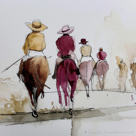 The Morning String - racing horse art print and canvas by Edward Harrington A.I