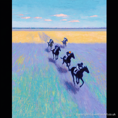 The Morning String - racing horse art print and canvas by Imogen Spencer A.I