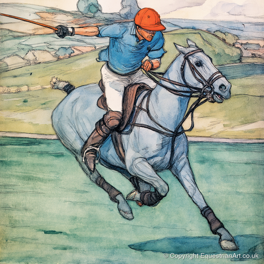 The Nearside Shot - polo horse art print and canvas by Geoffrey Talbot A.I