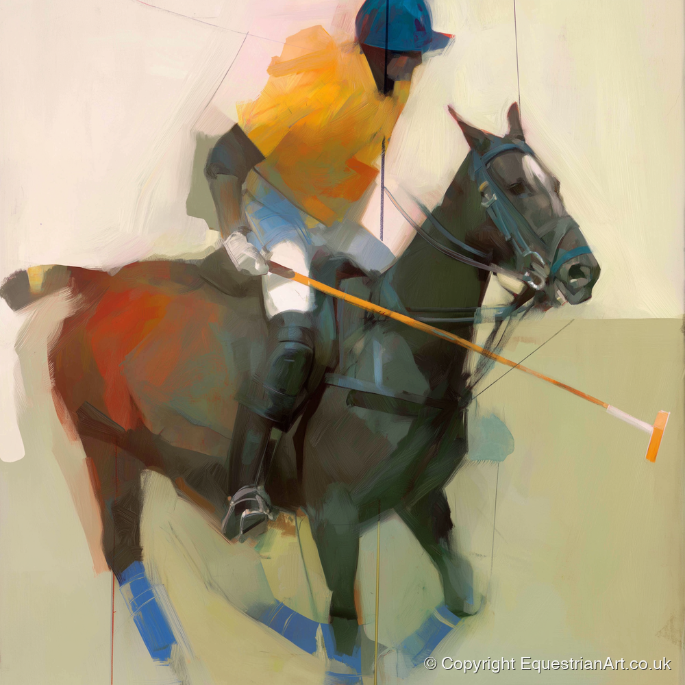 The Offside Drive - polo horse art print and canvas by Silas Marlowe A.I