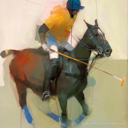 The Offside Drive - polo horse art print and canvas by Silas Marlowe A.I