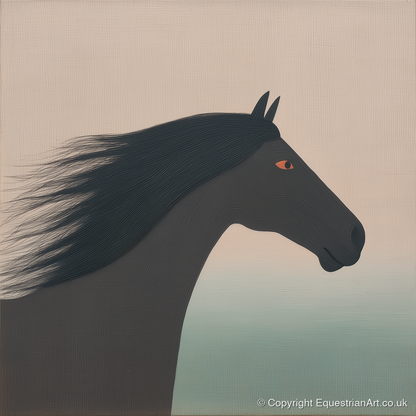 The Onyx Silhouette - horse breed art print and canvas by Wallace Bingham A.I